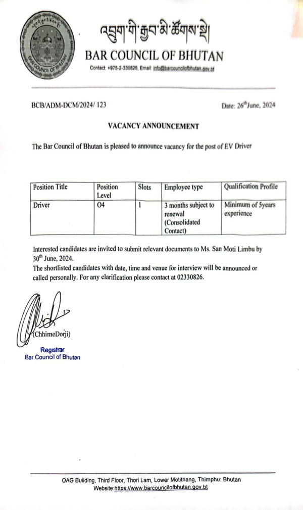 Vacancy Announcement